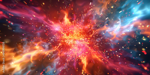 Explosive Brilliance  Abstract Firework Background  Radiant Bursts  Abstract Firework Backdrop - Ai Generated