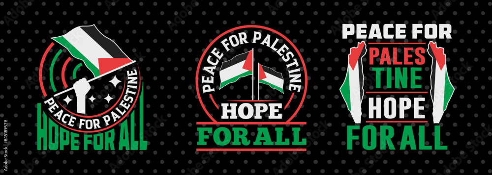 Peace For Palestine Hope For All SVG Free Palestine Tshirt Bundle Palestine Quote Design, PET 00357