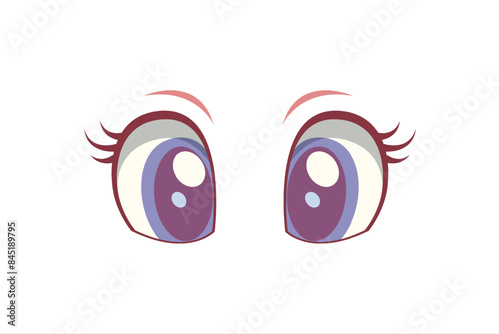 Comic Eyes Flat Sticker Design