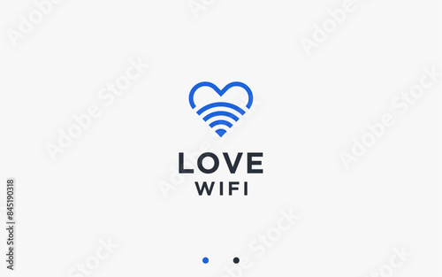 love wifi logo design vector silhouette illustration