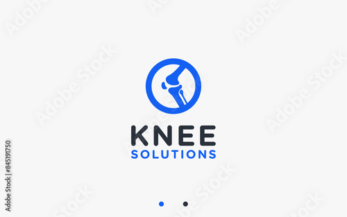knee logo design vector silhouette illustration