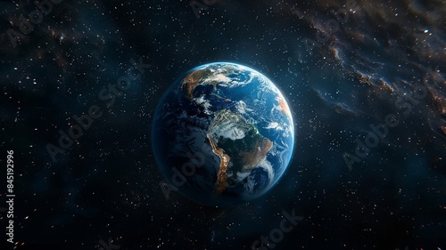 Planet Earth in space with vibrant atmosphere and glowing details