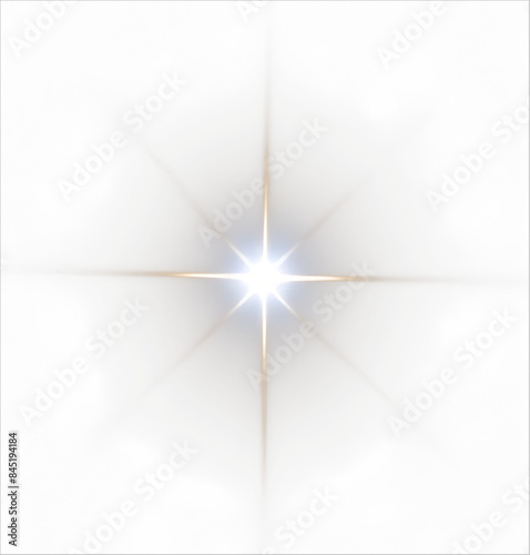 Bright flash light explodes on transparent background