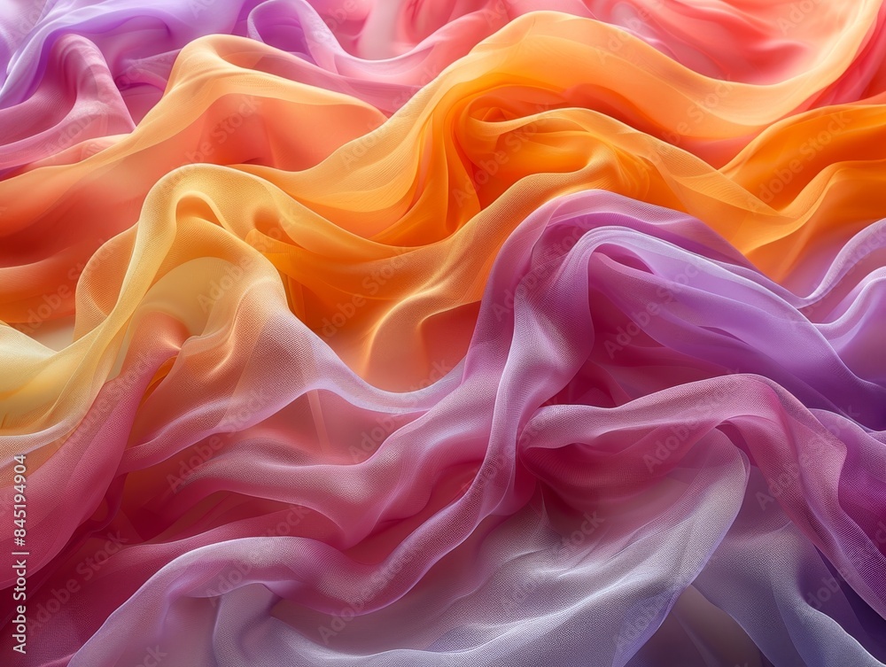 Flowing Multicolored Fabric Waves Abstract Background Flowing Multicolored Fabric Waves Abstract Background