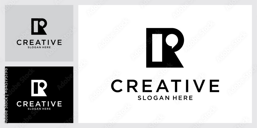 R or RR initial letter logo design vector R or RR initial letter logo design vector