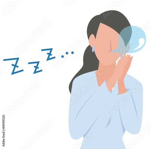 疲れて居眠りをする女性のビジネスパーソン
