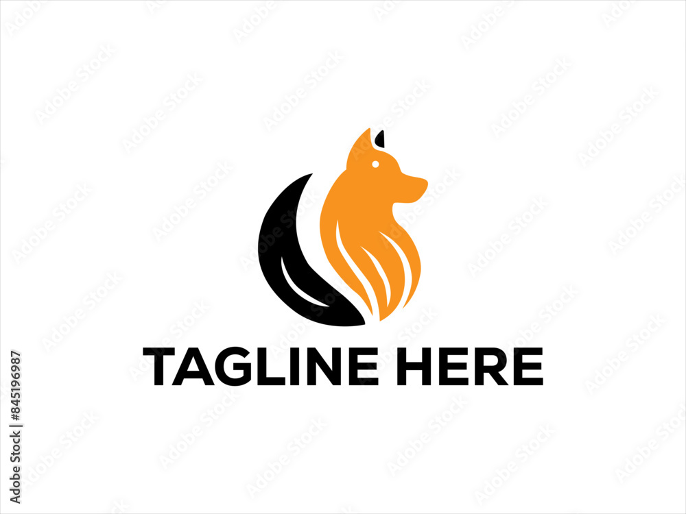 Obraz premium simple dog logo design,minimal pet logo vector