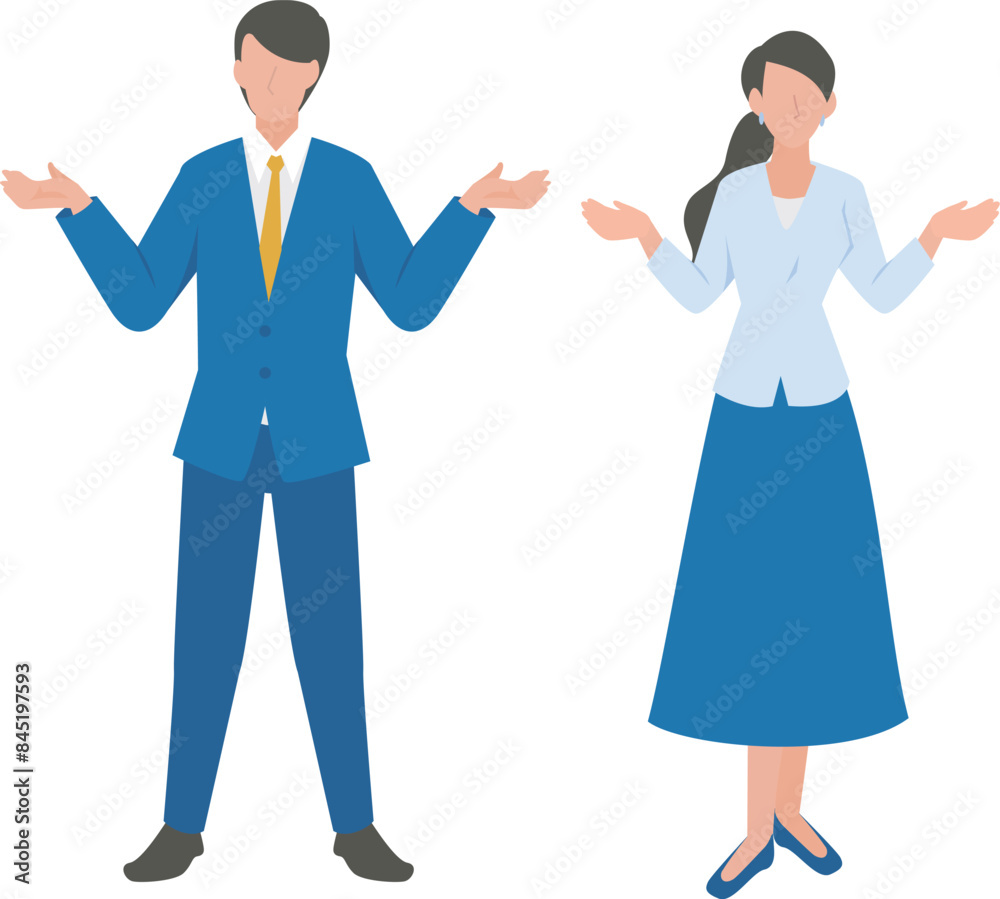丁寧に説明をする男性と女性のビジネスパーソン 丁寧に説明をする男性と女性のビジネスパーソン