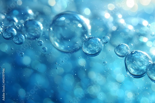 Wallpaper Mural Macro View of Air Bubbles in Clear Blue Water - Ideal for Liquid Art, Nature Posters, and Background Designs Torontodigital.ca