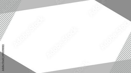 幾何学　フレーム　グレー　シンプル　ストライプ入り