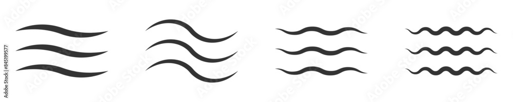 Vector illustration of wave lines in black and white. Perfect for design, water themes, and abstract art. Vector illustration of wave lines in black and white. Perfect for design, water themes, and abstract art.