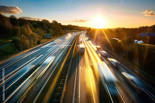 abstract speed motion at a city main road
