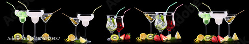 Wallpaper Mural Different alcohol cocktails like beer, martini, soda, champagne, whiskey Torontodigital.ca