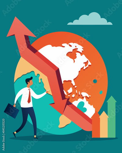 Economists Predict Slow Recovery for RecessionStricken Countries. Vector illustration