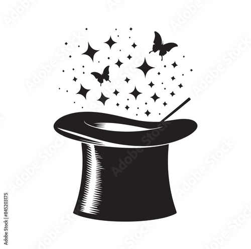 illustration of magician hat, vector art.