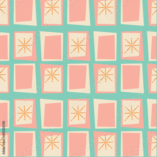 50s Mid Century Modern Seamless Pattern