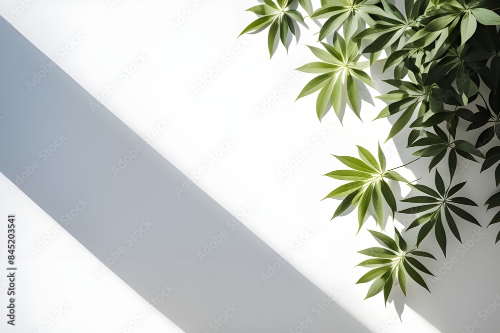 green leaf on a white wall green leaf on a white wall