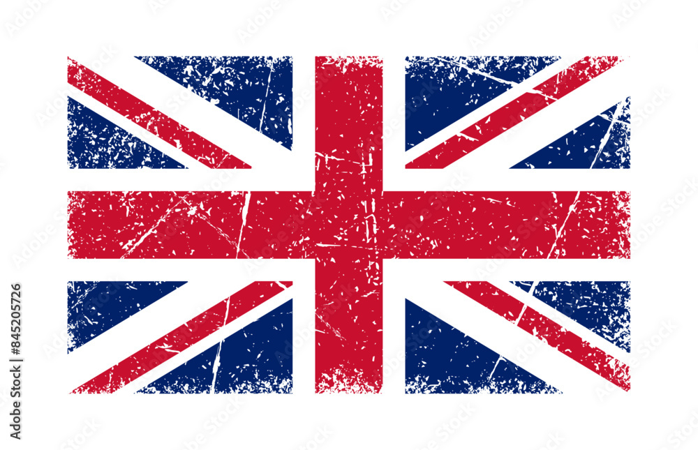Fototapeta premium National flag of Great Britain grunge isolated