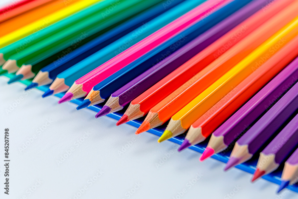 school colored pencils on a white background school colored pencils on a white background