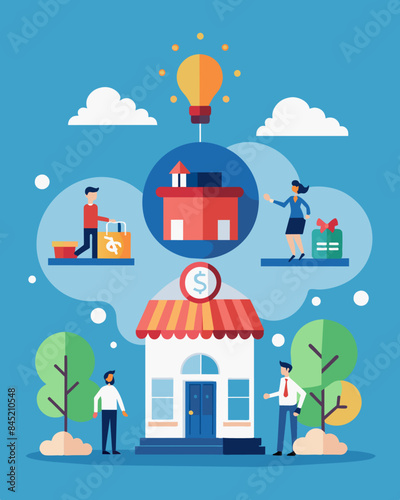 Small businesses were able to stay afloat and even thrive thanks to grants and loans provided through government stimulus packages.. Vector illustration