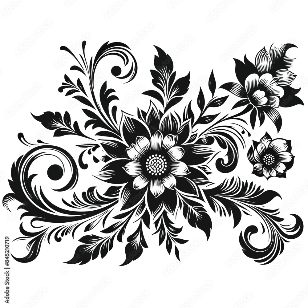 abstract black and white floral pattern background abstract black and white floral pattern background