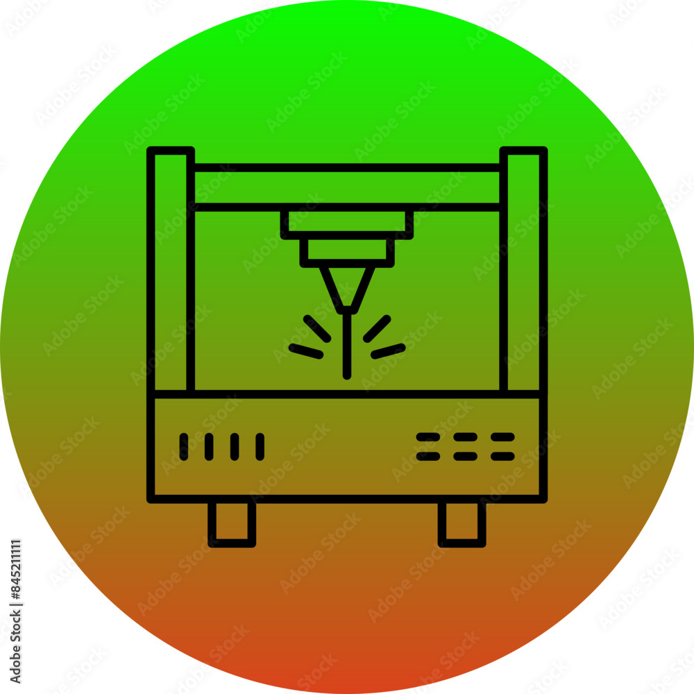 Laser Cutting Machine Icon Laser Cutting Machine Icon