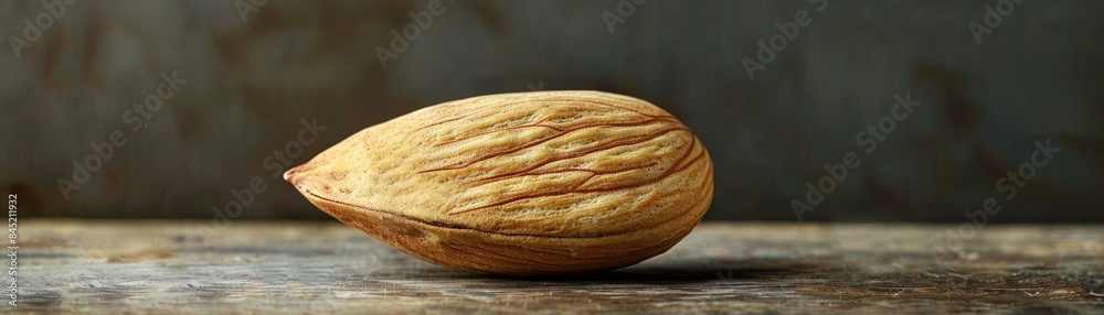 Perfectly Peeled Almond on Dark Background with Nut Detail - Concept of Simplicity, Contrast, and Revealing Beauty Perfectly Peeled Almond on Dark Background with Nut Detail - Concept of Simplicity, Contrast, and Revealing Beauty