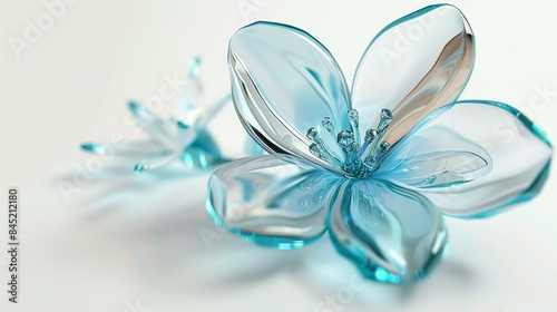 Elegant glass flower. 3D illustration. © Vector
