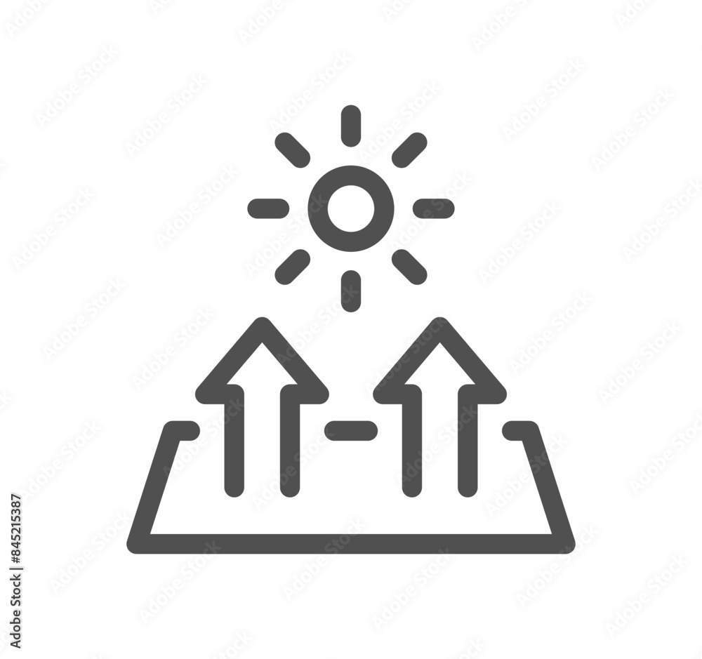 Sun protection related icon outline and linear vector. Sun protection related icon outline and linear vector.