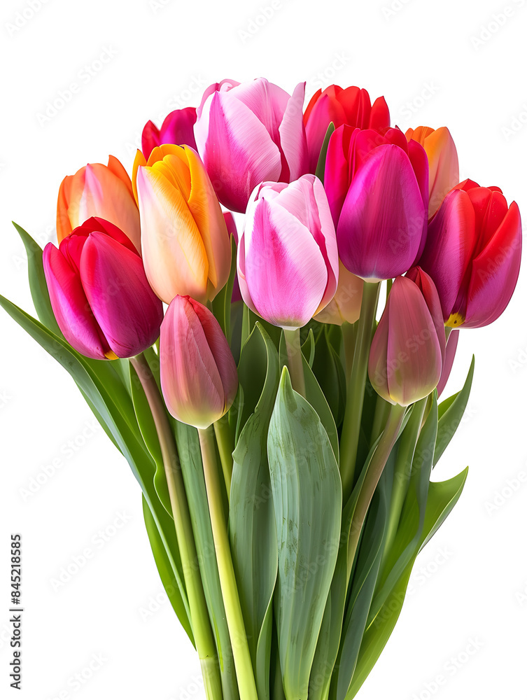 Bouquet of beautiful tulips, isolated, white background Bouquet of beautiful tulips, isolated, white background