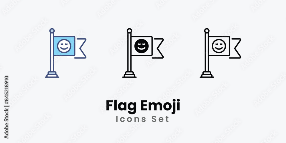 Flag Emoji icons vector set stock illustration. Flag Emoji icons vector set stock illustration.