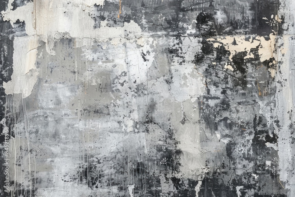 Fototapeta premium Grungy Abstract Painting in Black and White. Textured Background with Grey Tones