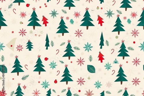 marry Christmas pattern with Christmas tree