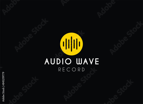 Pulse music player logo element. Logo template electronic music, equalizer, store, audio wave logo concept.