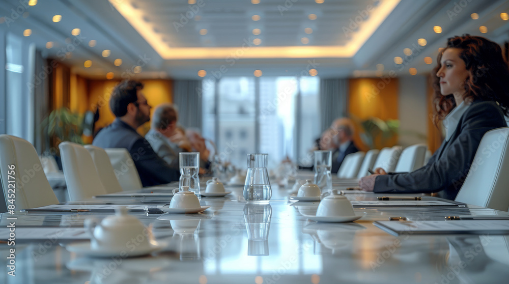 An LGBTQ business conference, participants actively engaged, dynamic interaction, straight-on view. Elegant conference room with sophisticated design. Generative AI. An LGBTQ business conference, participants actively engaged, dynamic interaction, straight-on view. Elegant conference room with sophisticated design. Generative AI.