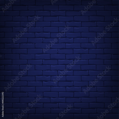 Neon skull in crown blue brick wall background