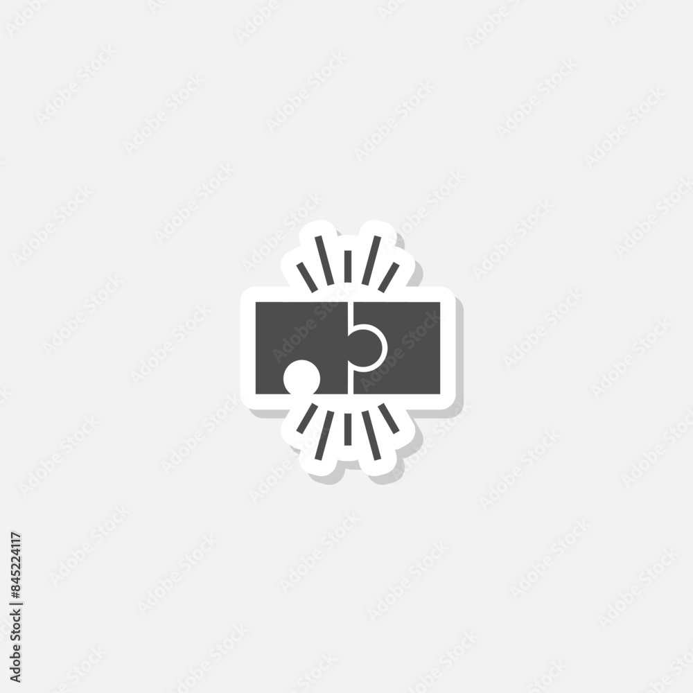 Puzzle compatible icon sticker isolated on gray background Puzzle compatible icon sticker isolated on gray background