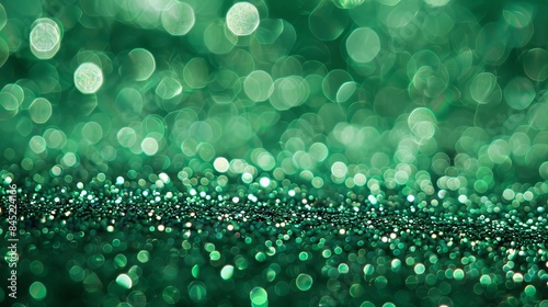 Sparkling green lights background for celebration or christmas texture in festive and vibrant design projects