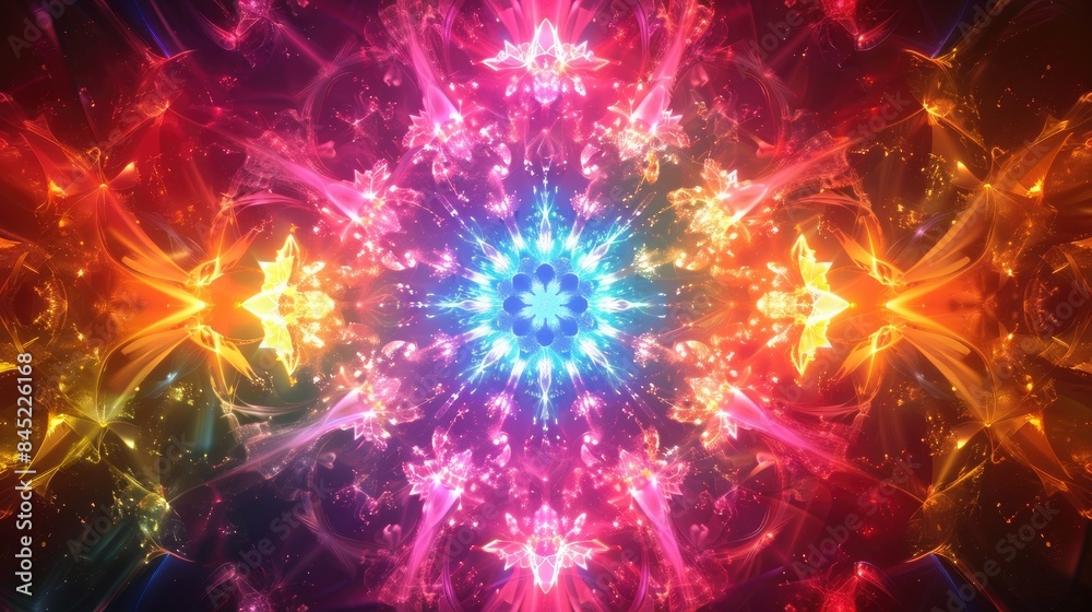 Fototapeta premium Beautiful multicolor kaleidoscope background with a unique design