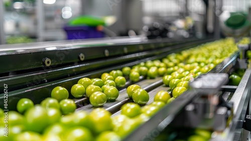 Automated guacamole production, robotic precision in a spotless factory, influenced by Latin American cuisine, emphasizing a clean and safe environment © Paul