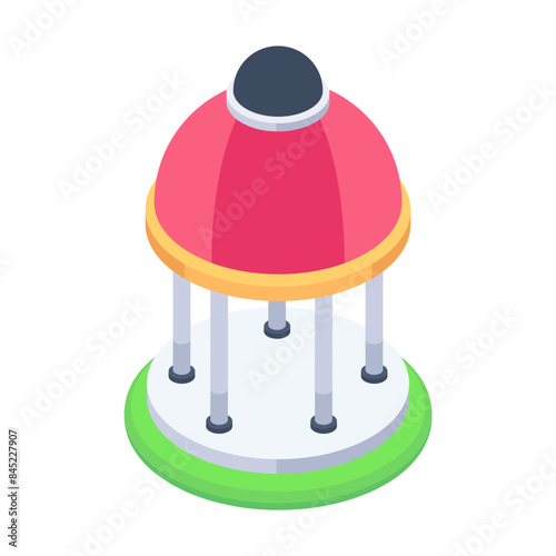 Latest isometric icon of round gazebo 



