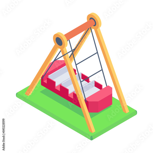 An isometric style icon of ship swing 

