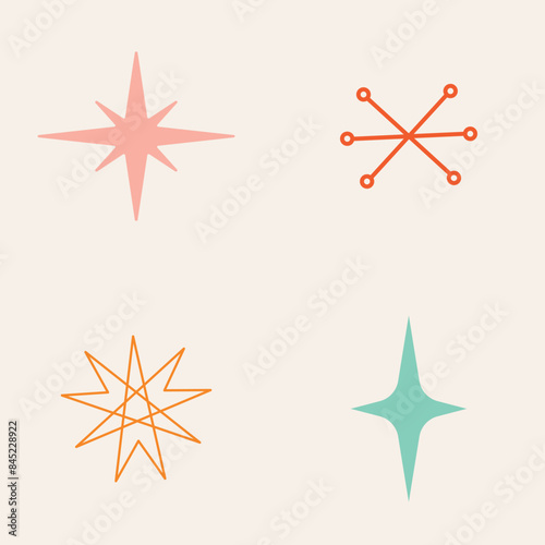 Mid Century Modern 50s Starburst Stars