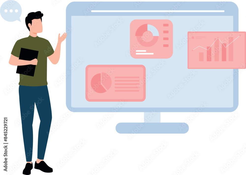 The boy is working on the monitor.