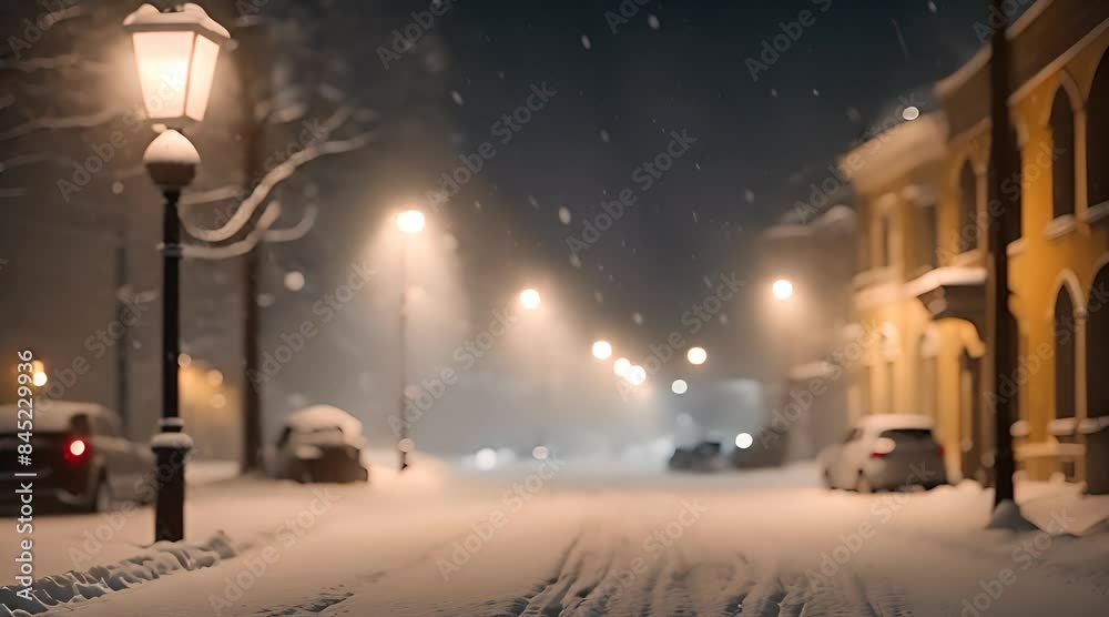 Frozen City: Snowflakes in the Night Sky Frozen City: Snowflakes in the Night Sky