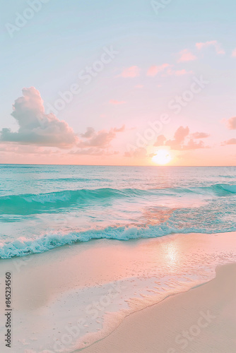 Serene sunset over ocean, f...