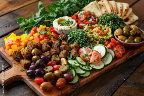 A Mediterranean platter with a variety of fresh, flavorful dishes © Venka