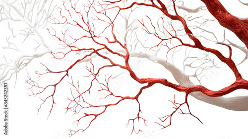Blood system on white isolated transparent background