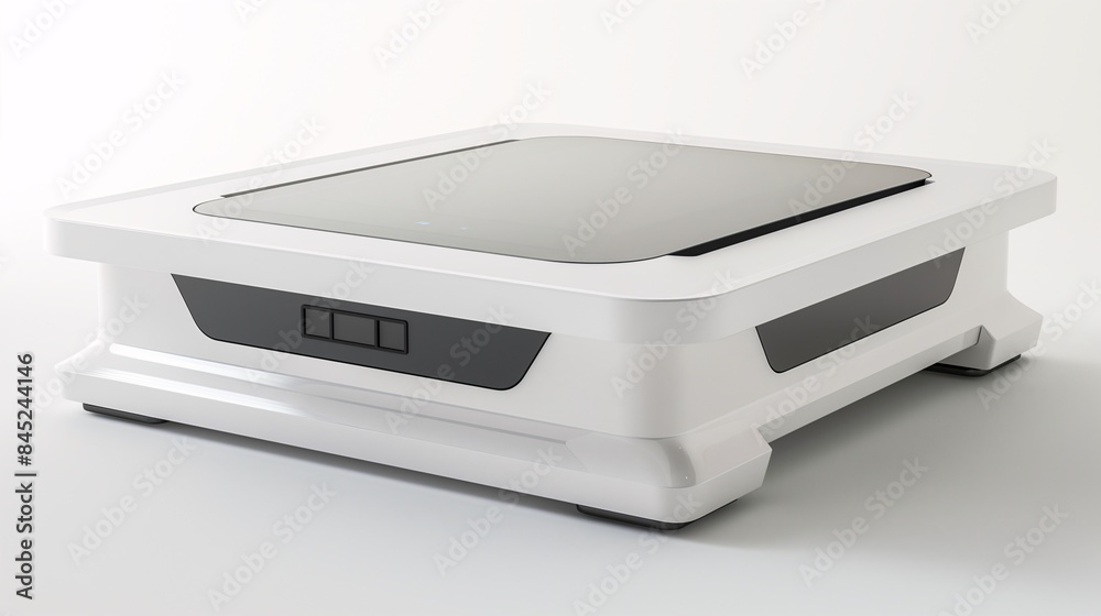 High-tech white smart device with modern design and sleek controls, isolated on white background. Ideal for technology and innovation concepts. High-tech white smart device with modern design and sleek controls, isolated on white background. Ideal for technology and innovation concepts.