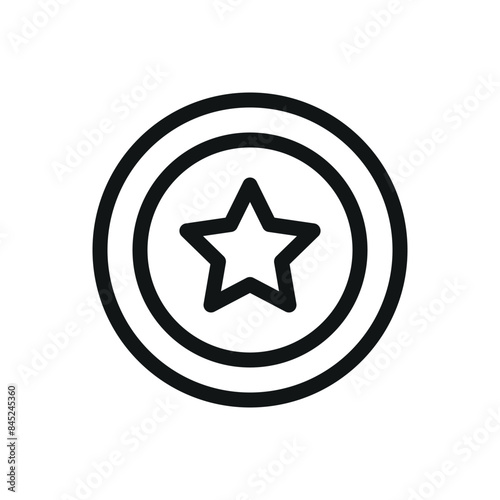 Star coin isolated icon, loyalty points vector symbol with editable stroke